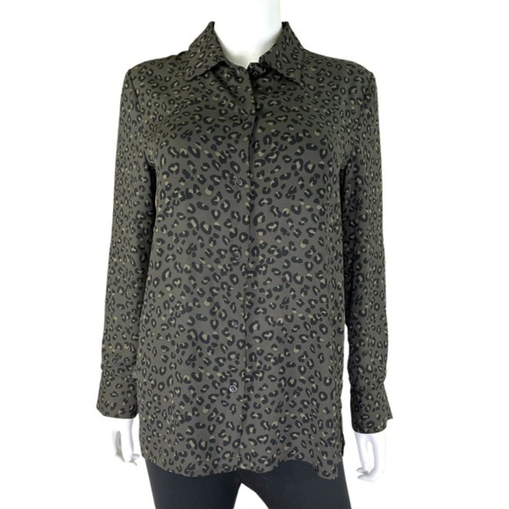 Leopard Print Button Up Blouse Indie Safari Grunge Utility Chic Soft Girl S